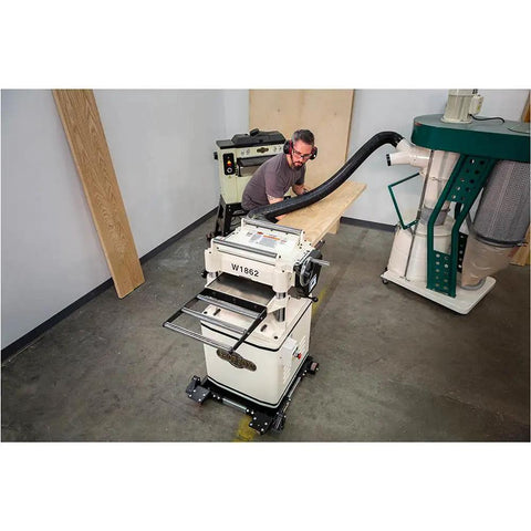 Heavy Duty 15 Inch Electric Wood Planer With A Beefy 3 HP Motor And Rock Solid Cast Iron Table Designed For Smooth Operation Featuring Ball Bearing Rollers And Reliable Magnetic Switch For Killer Results
