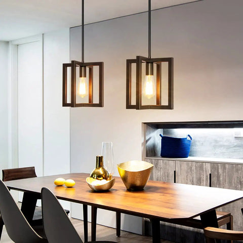 Cool Modern Square Pendant Light For Kitchen Island 1 Light Farmhouse Ceiling Fixture Adjustable Hanging Chandelier For Dining Room Hallway Entryway Black Finish Ideal For Bar Counter Island Kitchen Breakfast Nook And Living Areas