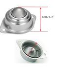 6 Pcs One Inch Flange Mount Ball Transfer Bearings with True 360 Degree Swivel Action Heavy Carbon Steel Build, 1.3" diameter.
