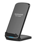 Upgraded Fast Wireless Charger Stand for Galaxy And iPhone Models No Cable Hassle, sleek black design with LED indicator