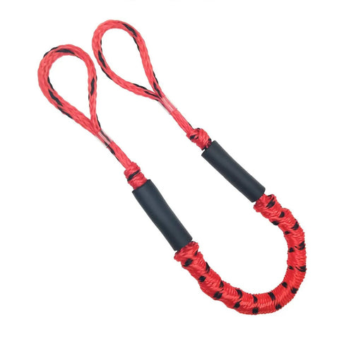 Red Shock Absorbing Bungee Dock Line with Foam Float, Stretchable Mooring Rope for SeaDoo, Yamaha WaveRunner, Kayak and Pontoon Boats