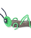 Kids Arts And Crafts Triple Play Pack Non Toxic Waxed Yarn Fidget Toy shaped as green insect with antennae