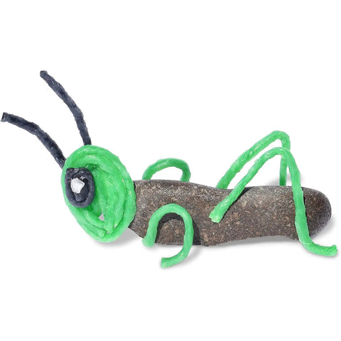 Kids Arts And Crafts Triple Play Pack Non Toxic Waxed Yarn Fidget Toy shaped as green insect with antennae