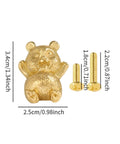 Gold Brass Panda Cabinet Handle With Funny Animal Statue Pull For Wardrobe Drawer Knob And Cupboard Dresser Hardware Suitable For Kitchen Renovation Projects, 3.4cm