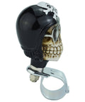 Side view of Skull Steering Wheel Spinner Power Booster Knob For Easy Steering, heavy duty, black, fits 31 mm wheels.