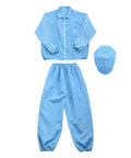 Real Deal ESD Anti Static Lab Coat Built Heavy Duty For The Shop Floor Conductive Thread Work Jacket With Lapel Collar And Matching Cap in blue, size 2XL.