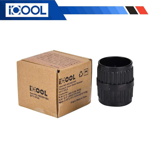 Pipe Reamer And Deburring Tool For Three Sixteenths To One Five Eighths Inch Tubing Inner Outer Edges next to packaging box