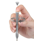 Hand holding a screwdriver from Tiny But Mighty Six Piece Magnetic Micro Precision Screwdriver Kit For Glasses Watches Electronics Phones And Computers.