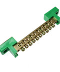 Two Pack 10 Positions Terminal Bus Bar Block Copper Wire Screw Terminal Grounding Strip Green Heavy Duty Plastic Insulated Terminal Block