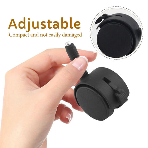 Swivel Stem Caster Wheels with Brake 2set for Furniture and Bed Frames, compact design, adjustable stem, suitable for various furniture.