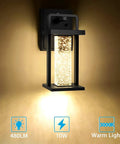 Dusk To Dawn Outdoor LED Wall Light With Crystal Glass 10W 480LM IP23 Patio illuminated on a beige wall