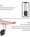 2 Pack 2.6 Inch Shackle 4 Digit Keyless Combination Locks Waterproof Outdoor Padlocks for School Gym Lockers shown in use with instructions