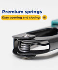 Close-up of premium springs in 4.2 Inch Ultra Sharp Sewing Scissors With Wide Handle For Easy Grip Thread Snips Two Pack