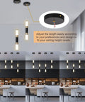 Dimmable Pendant Light For Kitchen Island Chandelier Modern Dining Room Light Fixture Black And Gold Hanging Lights 6W LED