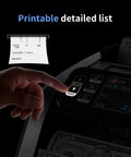 Finger pressing print button on Money Counter Machine N60 With Mixed Denominations, displaying printed total list
