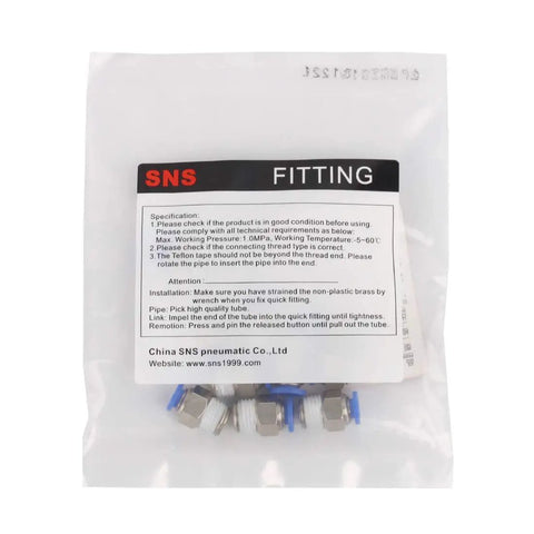 Package of One Quarter Inch Tube OD To One Quarter Inch NPT Male Straight Push To Connect Pneumatic Fittings Nickel Plated Brass Quick Connect Set Of Ten