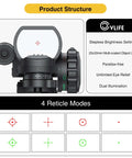 1x22x33 Reflex Sight with Red and Green Dot Reticle, 4 Reticle Modes, with brightness settings and dual illumination