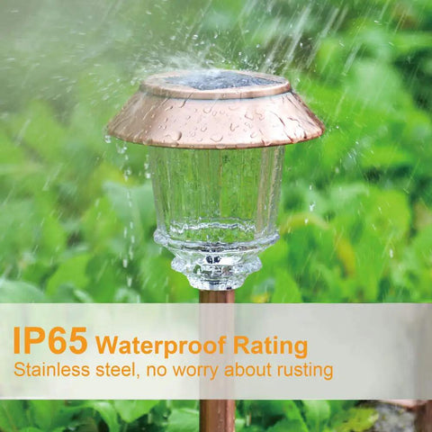 Outdoor Solar Lights 4 Pack Waterproof Garden Pathway Driveway Yard Lights With Auto On Off in rain