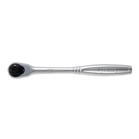 Top view of Three Eighths Inch Drive Ratchet Handle With Compact Head And Socket Hold Type, Seventy Two Tooth Ratcheting Mechanism
