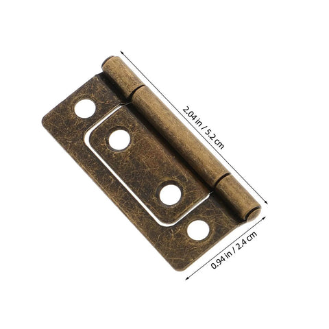 Heavy Duty Iron Hinge Set For Cabinets And Interior Wood Doors With Quiet Operation Vintage Style Perfect For Kitchen Cabinets RVs Campers And Trailer Furniture Hardware, 2.04 in