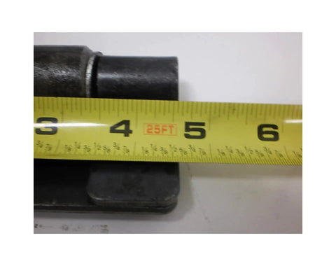 Weld On Butterfly Ramp Hinge With Grease Fitting For Cargo Trailers, Heavy Duty Raw Steel, 1,000 Lb Capacity, shown with measuring tape