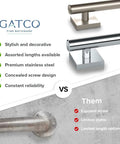 Elevate Your Shower With A 12 Inch ADA Compliant Satin Nickel Shower Grab Bar Wall Mounted Bathroom Handrail Comparison