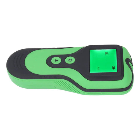 Mingzhe Electronic Stud Finder with Sound Alarm in green, showcasing the display and buttons for easy use.