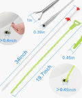 Drain Hair Clog Remover Set With Long Auger Cleaning Tools And Stainless Steel Claw For Tub Shower Bathroom Toilet Sink 12 Piece Household Plumber Kit showing measurements and size details.
