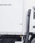 Heavy Duty Stainless Steel Toggle Latch Clamp For Truck And Trailer Doors With Secure Hasp Locking Mechanism on truck door panel.