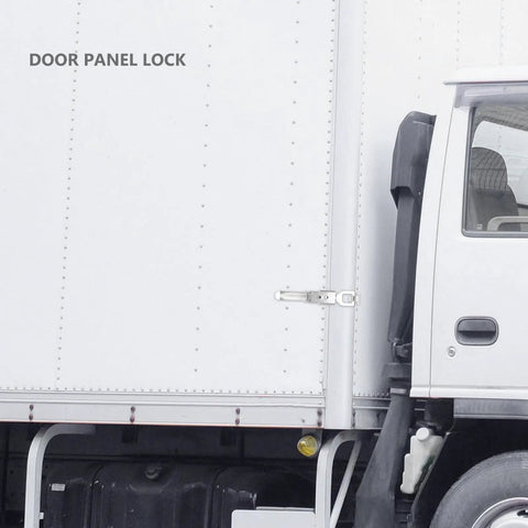 Heavy Duty Stainless Steel Toggle Latch Clamp For Truck And Trailer Doors With Secure Hasp Locking Mechanism on truck door panel.
