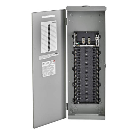 Outdoor Load Center, 20 Space 20 Circuit, With Main Lugs And Raintight Door, Gray, Rough In Wiring Ready, Tin Plated Copper Bussing, Notches For Cable Organization, Weatherproof Cabinet Built Tough For Safe And Easy Electrical Upgrades