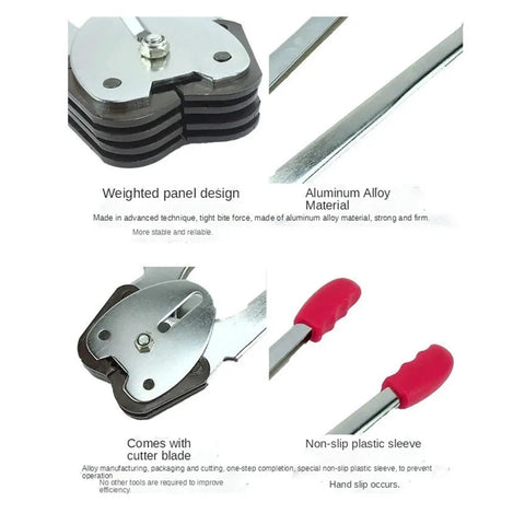 Close-up of Heavy Duty Manual Strapping Machine Kit components showing aluminum alloy material and non-slip handles.