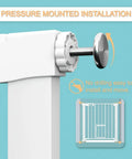 Close-up of pressure-mounted installation feature of Extra Wide Baby Gate With Cat Door Walk Through Safety Gate For Stairs And Kitchen Keeps Toddlers Safe While Letting Pets Roam Free Pressure Mounted No Drill Gate Expands From 40.55 To 43.31 Inches