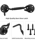 Barn Door Hook and Eye Latch for Privacy 4 Inch Gate Lock Hardware Built To Last Rustproof Cabin Hooks for Sliding Doors