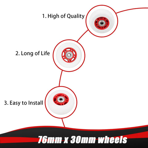 Heckuva Durable Replacement Caster Wheels For Razor Crazy Cart Xl Dlx Shift Set Of Two Bright Red 76Mm By 30Mm quality and features infographic