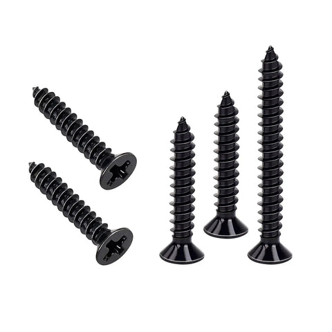 Slick Premium Black Humbucker Pickup Frame Mounting Screws Set Compatible With Gibson Les Paul And Sg Electric Guitars Dope Gear Hardware Tight Fit Axe Parts, black stainless steel screws