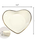 Heart Shaped Ceramic Jewelry Dish With Gold Detailing And High Gloss Finish Multi Function Tray For Home Or Office