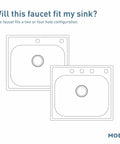 Diagram of 2- or 4-hole sink configurations for Wetherly High Arc Kitchen Faucet With Side Spray In Spot Resist Stainless, One Handle Lever