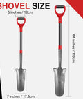 Drain Spade With Fiberglass Handle Root Saw Style Garden Shovel For Digging And Trenching Narrow Sharp Spade Head 44 Inch Length