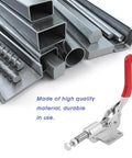 Heavy Duty Toggle Clamp Hold Down Quick Fixing Adjustable Horizontal Clamp For Woodworking Jigs And Fixtures Perfect For Welding Drill Press Crosscut Sled GH36010 next to metal bars.