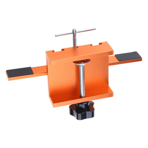 Close-up of red Aluminum Cabinet Door Mount Clip For Easy Peasy Furniture Installation with corrosion-resistant finish.