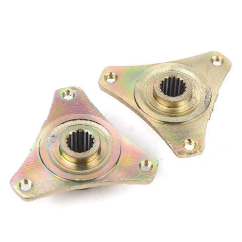 Flanges for Beefed Up 740Mm Rear Axle Kit With Brake Assembly For Go Kart And 50Cc ATV Rear Shaft, metal finish close-up