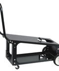 Heavy Duty Welding Cart for Welder With Dual Tier Angled Top Shelf Holds 80 Cu Ft Gas Cylinder Cables and Accessories Two Wheels Portable Steel Cart Black