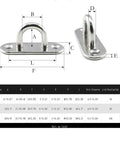 Rock Solid M8 Stainless Steel Ceiling And Wall Mount Hooks For Outdoor Hammocks And Patio Swings, U-shaped design dimensions.