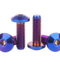 4 Piece Titanium Bolts M8x15mm M8x20mm M8x25mm M8x30mm Set With Torx T30 Head Grade 5 Fully Threaded Burnt Blue Finish