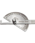 Rock Solid Stainless Steel Angle Protractor Ruler with slider for precise measurements up to 180 degrees, ideal for carpentry.
