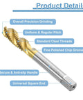 3/8-16 UNC Spiral Flute Thread Taps Set For Quick Machining And DIY Repair Titanium Coated 6542 High Speed Steel H2 Accuracy