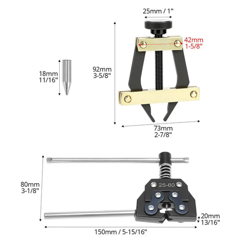 Universal Roller Chain Tools Kit With Carbon Steel Chain Breaker, Cutter, Holder And Puller For Bicycles, Motorcycles, And ATVs