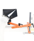 Must Have Dust Hood Stand With Folding Extension Arm For Wood Lathe Dust Collection Gear, 9x5 Inch Hood, 4 Inch Hose Spigot, Clamp Mount