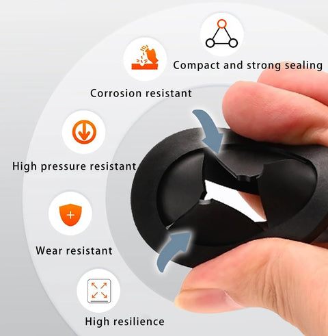 One And Three Quarter Inch Cable Grommet Five Pack Flexible Rubber Wire Hole Plugs for Industrial Panels shown highlighting flexibility and durability